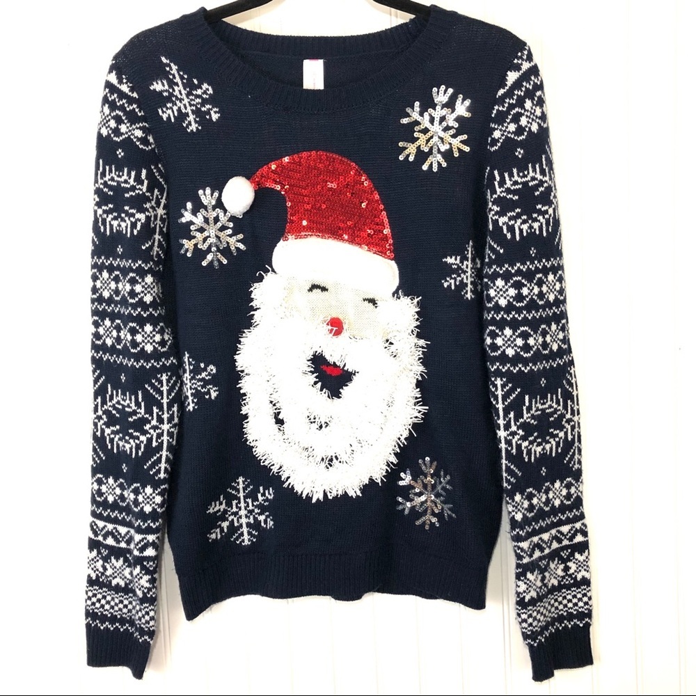 Santa Christmas Holiday Sweater JR L 11-13
